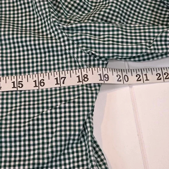 Polo Ralph Lauren Men's M Button Down Shirt Green Gingham Slim Fit Long Sleeve - Picture 7 of 8